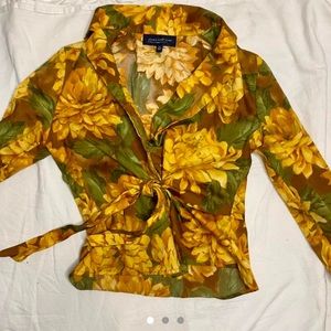 Y2K floral Jones NY wrap top